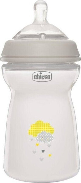 Chicco CHICCO_NaturalFeeling Butelka plastikowa 330ml ze smoczkiem silikonowym przepływ szybki 6m+