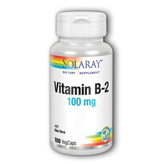 Solaray Vitamin B-2 Витамин B-2 с алоэ вера 100 мг 100 капсуд