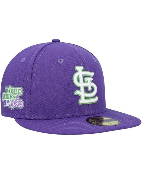 Men's Purple St. Louis Cardinals Lime Side Patch 59FIFTY Fitted Hat