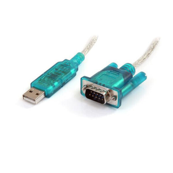 Кабель адаптер USB к RS232 DB9 серийный Startech.com 3 фута - M/M - DB-9 - USB 2.0 A - 0.9 м - Синий - Прозрачный
