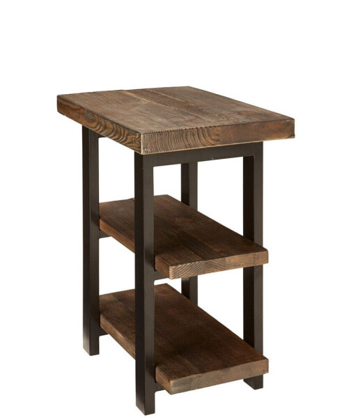 Pomona Metal and Reclaimed Wood 2-Shelf End Table