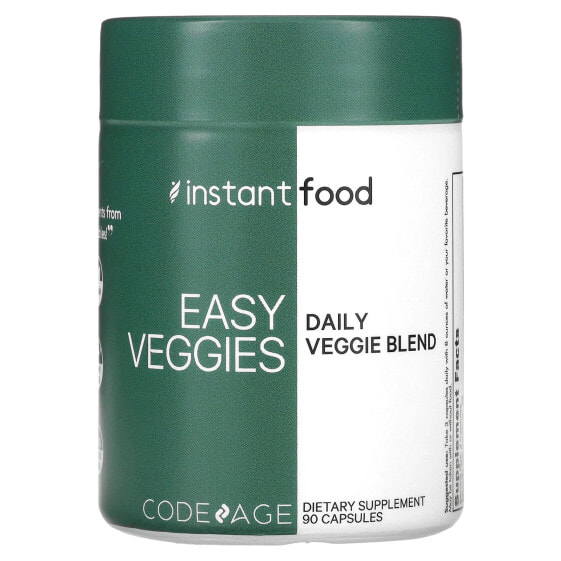 Codeage, Instant Food, вегетарианские блюда, ежедневная вегетарианская смесь, 90 капсул