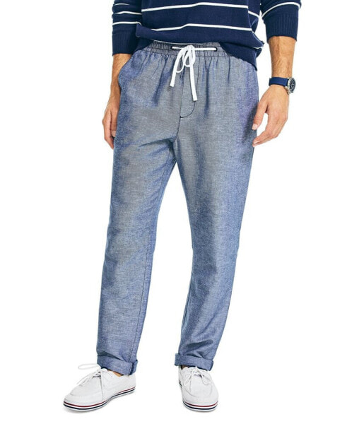 Men's Classic-Fit Elastic Drawstring Linen Pant