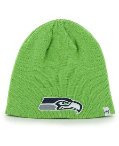 Men's Neon Green Seattle Seahawks Secondary Logo Knit Beanie