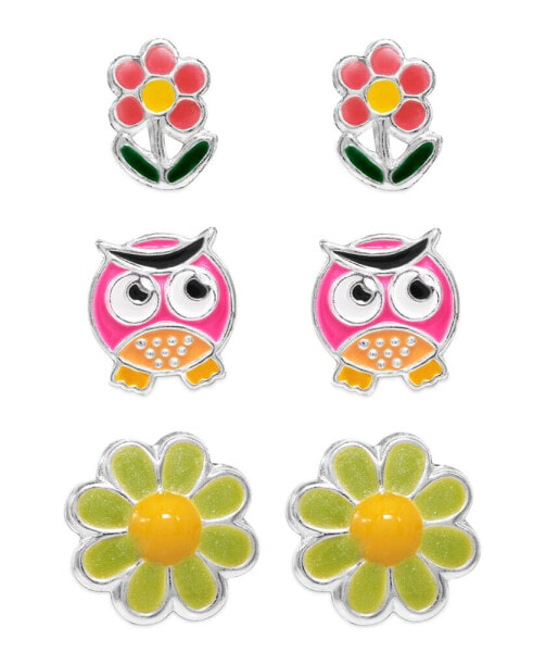 Серьги Rhona Sutton Owl, Blossom, Flower -   of 3