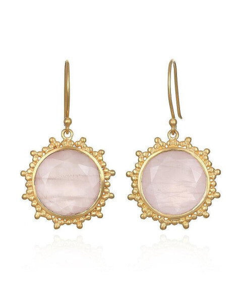 Gold Rose quartz Earrings