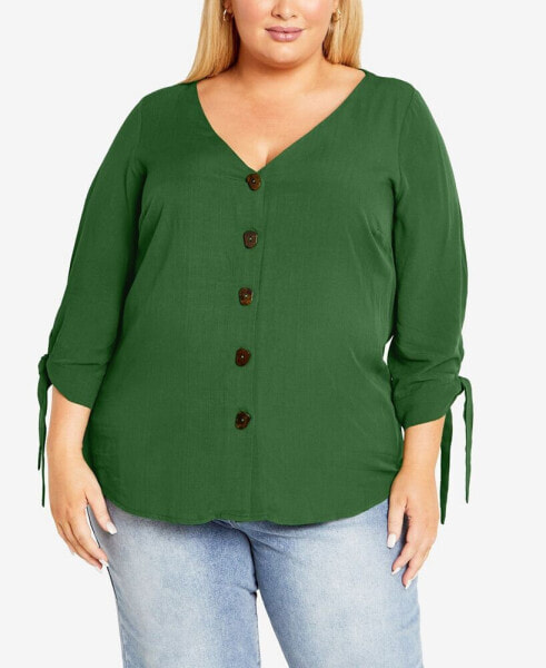 Plus Size Eliza V-neck Shirt Top