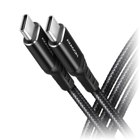 AXAGON BUCM-CM10AB USB-C zu USB-C 2.0 Kabel, 1m, PD 60W, 3A, geflochten - schwarz