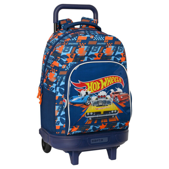 Школьный рюкзак с колесиками Hot Wheels Speed club Оранжевый 33 X 45 X 22 cm