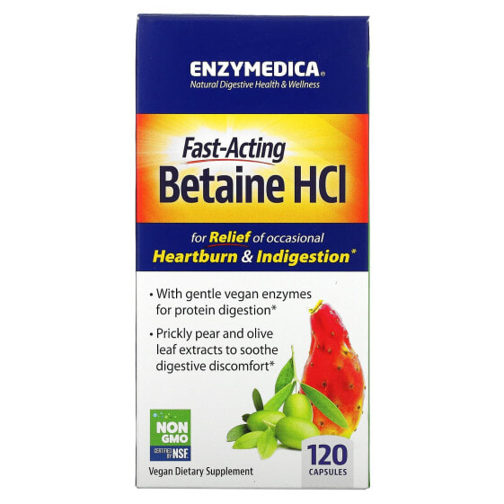 Капсулы для пищеварения Enzymedica Betaine HCl, 120 шт.