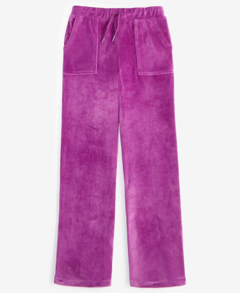 Big Girls Wide-Leg Velour Pants, Created for Macy's