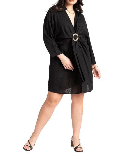 Plus Size Tie Front Dolman Cover Up Tunic