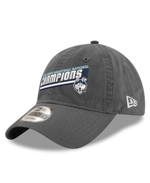 Men's Charcoal UConn Huskies 2024 NCAA Men's Basketball National Champions 9TWENTY Adjustable Hat