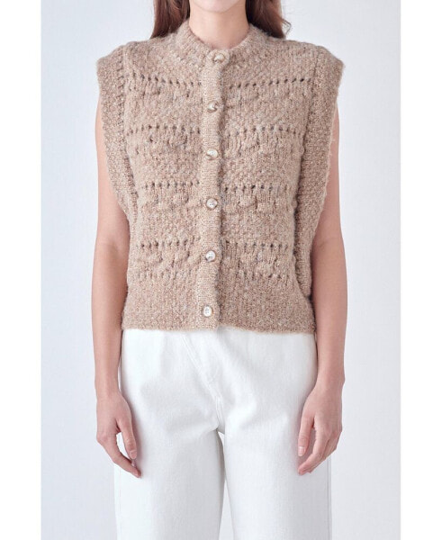 Women's Chunky Textured Knit Vest