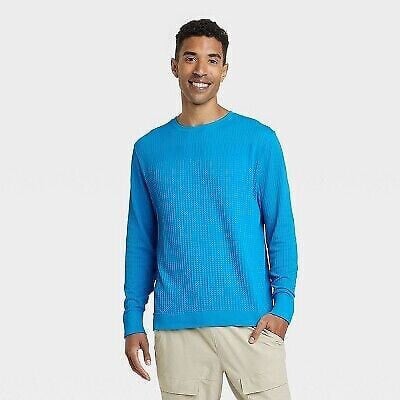 Men's Long Sleeve Seamless Sweater - All in Motion Blue S