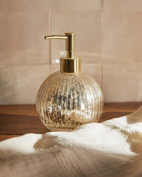 Mercurised glass bathroom soap dispenser