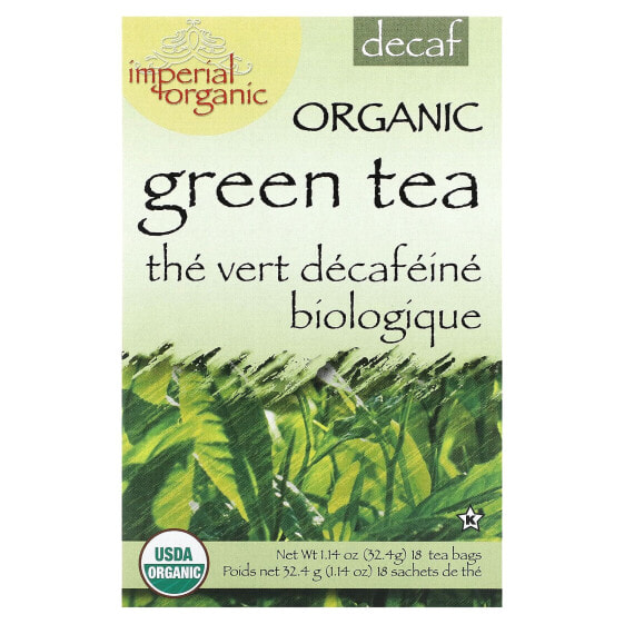 Uncle Lee's Tea, Imperial Organic, зеленый чай без кофеина, 18 чайных пакетиков, 32,4 г (1,14 унции)