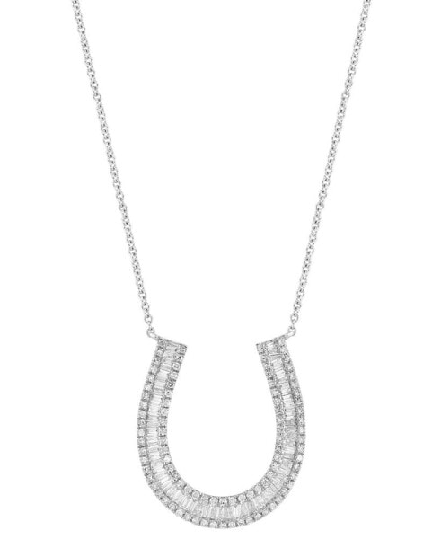 EFFY® Diamond Horseshoe 18" Pendant Necklace (5/8 ct. t.w.) in 14k White Gold