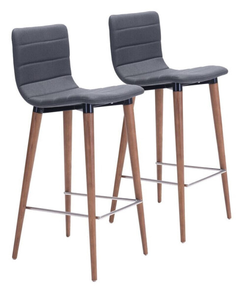 34" each, Set of 2 Wood, Polyester Jericho Counter Chair