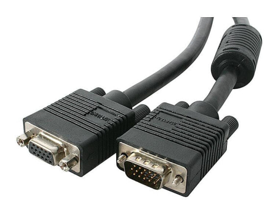StarTech.com 15m Coax High Resolution Monitor VGA Video Extension Cable - HD15 M/F - 15 m - VGA (D-Sub) - VGA (D-Sub) - Male - Female - Black