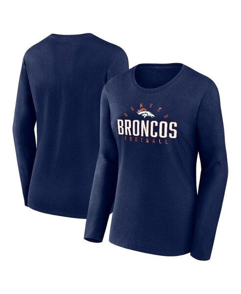Блузка Fanatics женская Navy Denver Broncos Plus Size Foiled Play с длинным рукавом