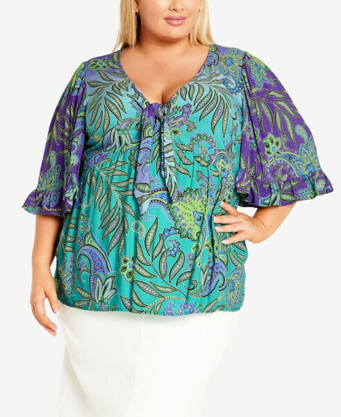 Plus Size Mojito V-neck Top