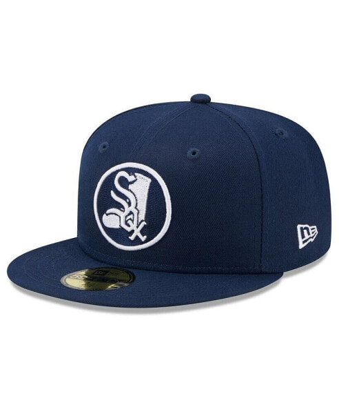 Men's Navy Chicago White Sox Cooperstown Collection Oceanside Green Undervisor 59Fifty Fitted Hat