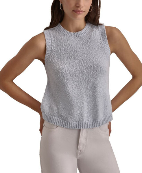 Women's Cotton Bouclé Sleeveless Sweater