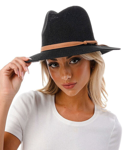 Women's Short-Brim Packable Straw Panama Hat