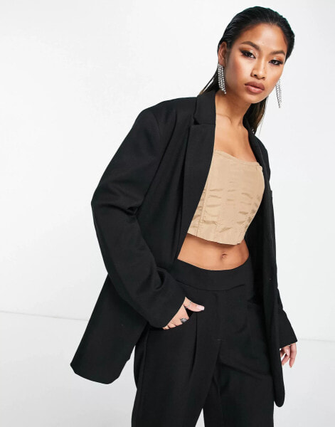 Something New X Naomi Anwer – Oversize-Blazer in Schwarz, Kombiteil