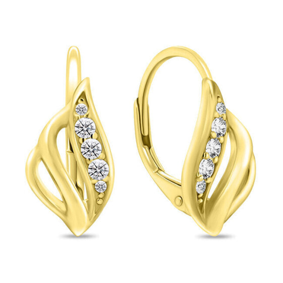Decent Gold Plated Cubic Zirconia Earrings EA936Y