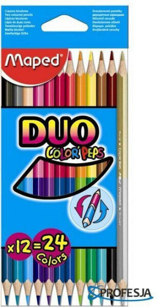 Цветные карандаши MAPED Kredki Colorpeps Duo 12=24 цвета (165609)