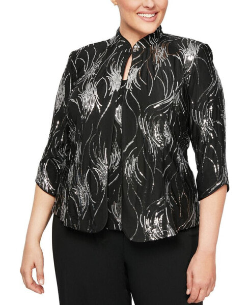 Plus Size Sequined Twinset