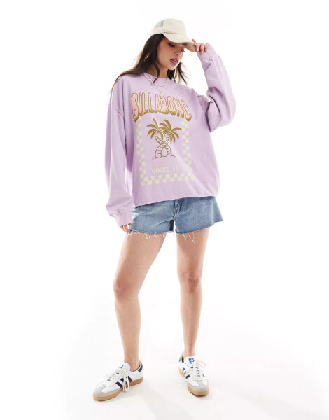 Billabong ride in beach sweatshirt in purple