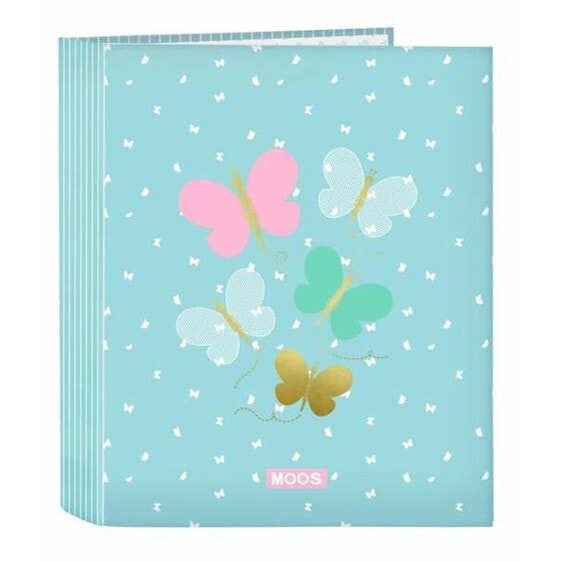 Ring binder Moos Butterflies Blue 27 x 33 x 6 cm Butterflies