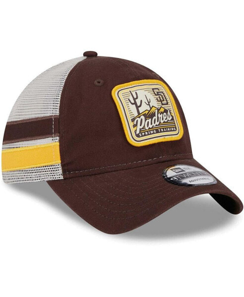 Men's Brown, White San Diego Padres Spring Training Striped 9TWENTY Trucker Adjustable Hat