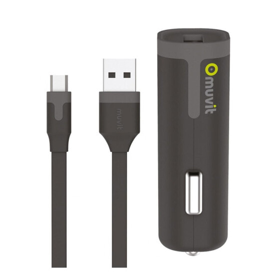 Зарядное устройство для автомобиля Muvit 1A с кабелем USB-Micro USB 1м