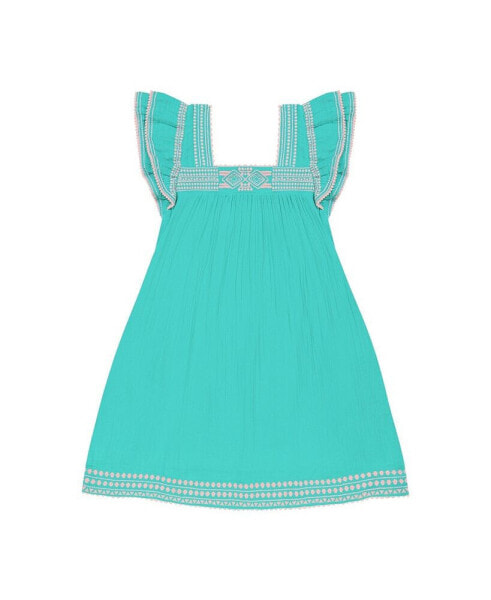 Women's Mini Sandrine Dress Ocean Embroidery