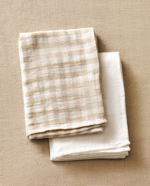 Children's set of checked muslin cloths