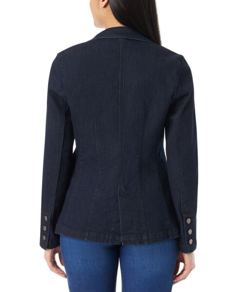 Women's Denim One-Button Blazer