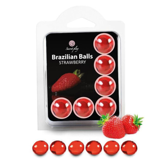 Массажное масло для романтики и страсти SECRET PLAY Набор Brazilian Balls 6 Земляника