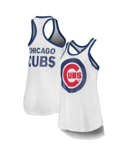 Women's White Chicago Cubs Tater Racerback Tank Top