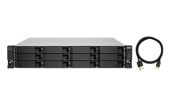 QNAP TL-R1200C-RP - HDD/SSD enclosure - 2.5/3.5" - Serial ATA III - 6 Gbit/s - Rack mounting - Black - Grey