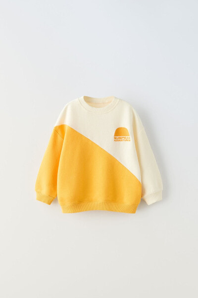 Embroidered colour block sweatshirt