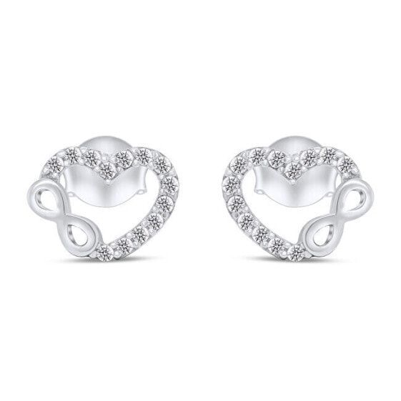 Charming silver heart earrings EA359W