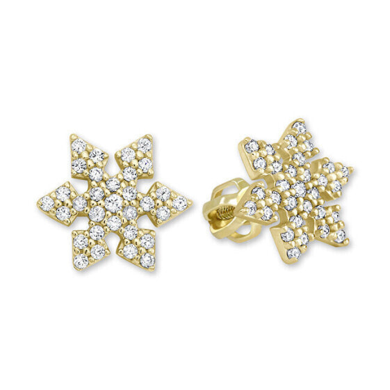 Beautiful yellow gold earrings Flake 239 001 00810