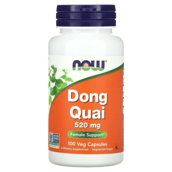 Растительные экстракты NOW Dong Quai, 520 мг, 100 вегетарианских капсул
