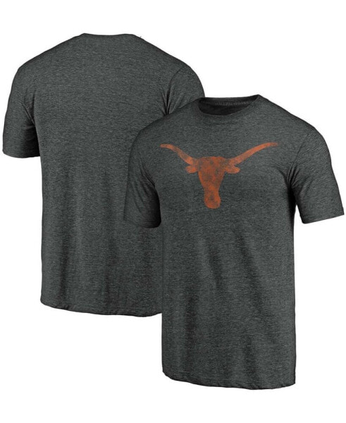 Men's Heathered Charcoal Texas Longhorns Classic Primary Tri-Blend T-shirt