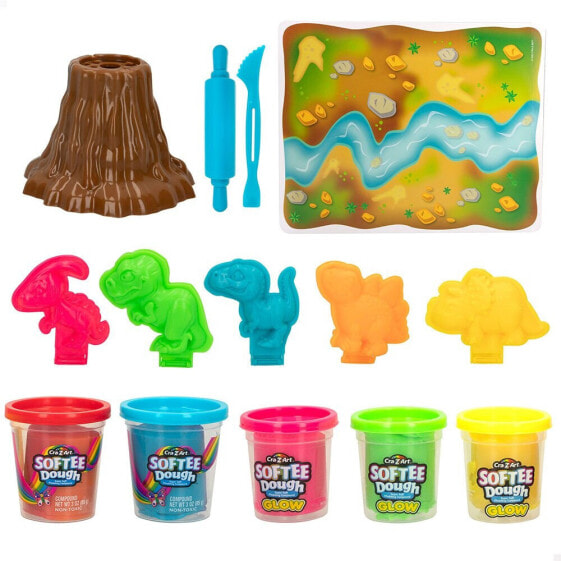 SUPERTHINGS Soft Dough Neon Dinosaur Plasticine Set