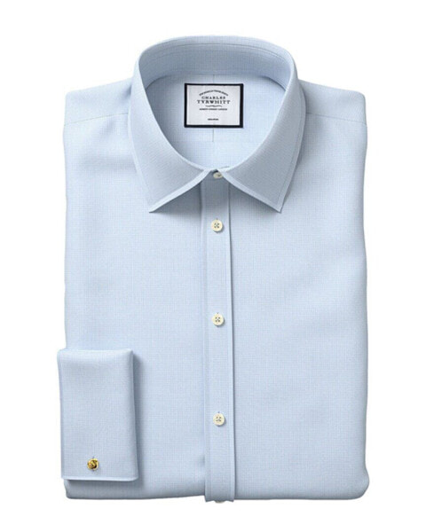 Charles Tyrwhitt Non-Iron Mini Herringbone Super Slim Fit Shirt Men's 15.5" -